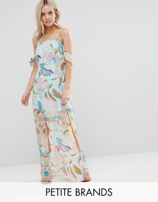 Cold shoulder clearance petite maxi dress