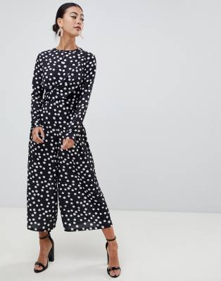 polka dot culotte jumpsuit