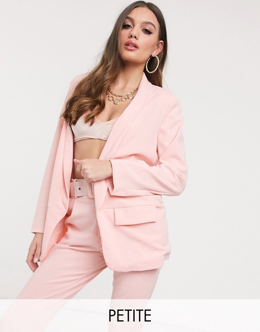Boohoo Petite exclusive co-ord blazer in pale pink