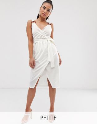 boohoo white wrap dress