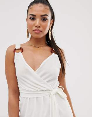 boohoo white wrap dress