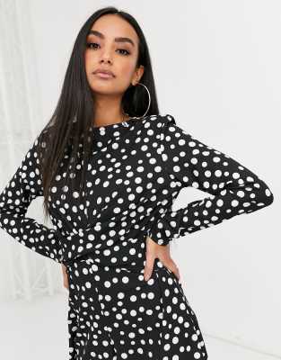 Twist front best sale polka dot jumpsuit