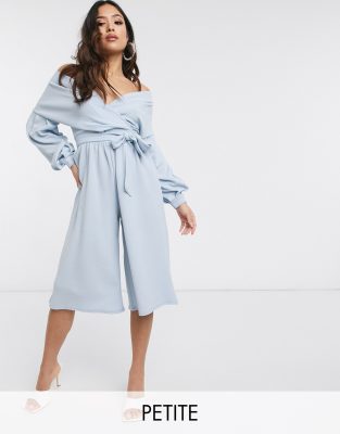 off the shoulder culotte jumpsuit