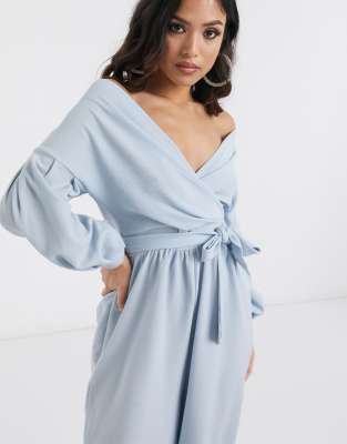petite off the shoulder jumpsuit