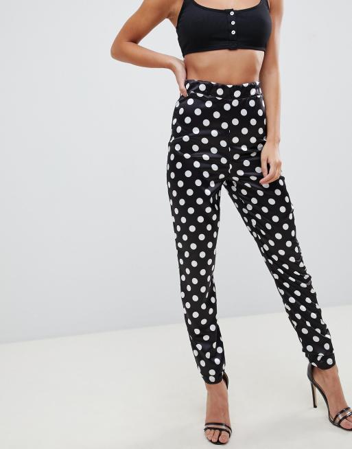 Polka-dot satin pants - Women