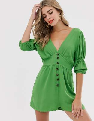 boohoo green playsuit