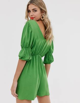 boohoo green playsuit