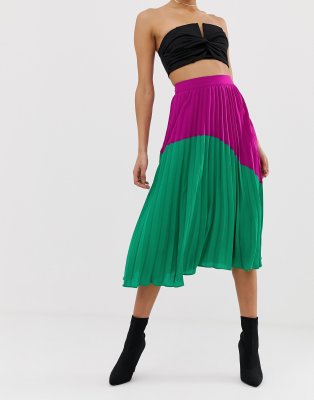 boohoo pleated midi skirt