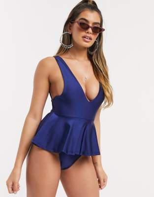 peplum hem swimsuit