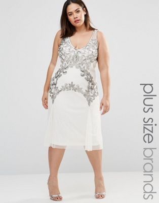 boohoo white plus size dress