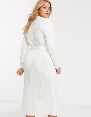 cream midi jumper dress