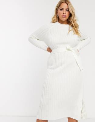 cream midi jumper dress