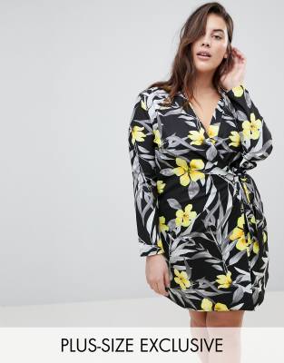 boohoo wrap dress plus