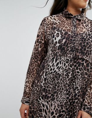leopard print shirt dress plus size