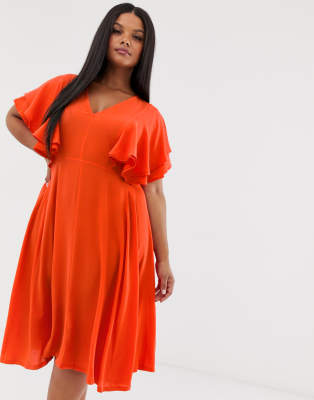 boohoo orange dress