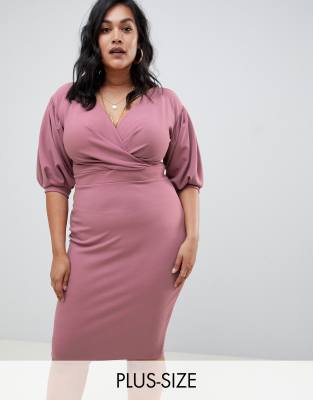 boohoo plus size wrap dress