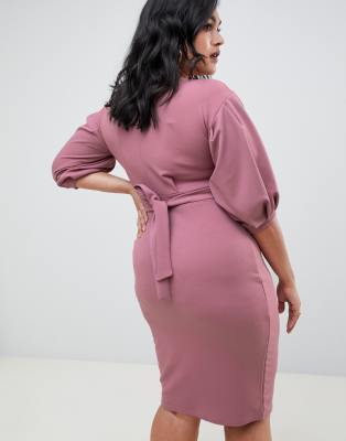 boohoo plus off the shoulder wrap dress