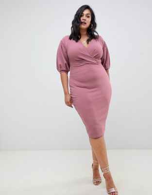 boohoo curve wrap dress