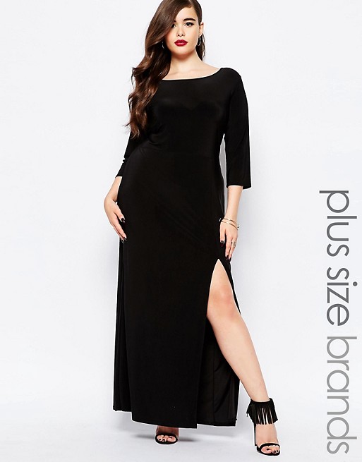 Boohoo Plus | Boohoo Plus Split Side Slinky Maxi Dress