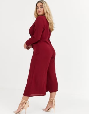 boohoo burgundy jumpsuit