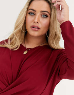 boohoo burgundy jumpsuit