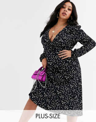 boohoo plus wrap dress