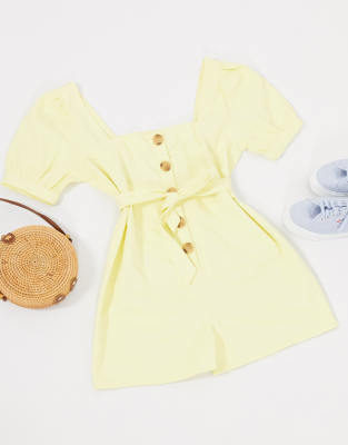 boohoo yellow playsuit