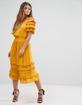 ruffle dress boohoo