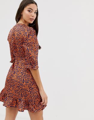 boohoo leopard print wrap dress