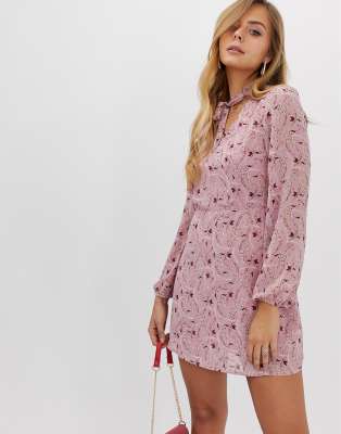pink floral shift dress