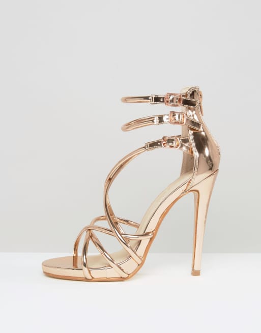 Rose gold sales gladiator heels