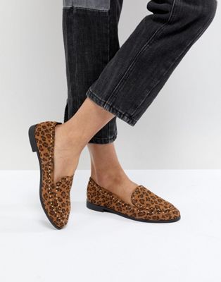 asos leopard print loafers