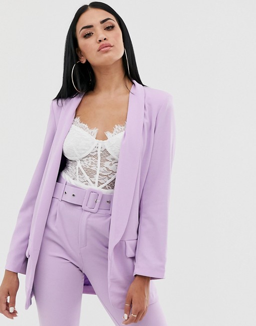 Boohoo tailored blazer co-ord in lilac