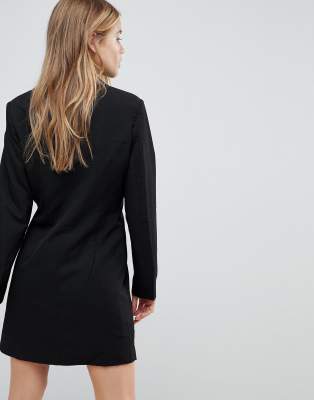 black fitted blazer dress