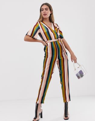 boohoo striped jumpsuit