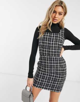 tweed dress boohoo