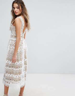 boohoo white lace dress