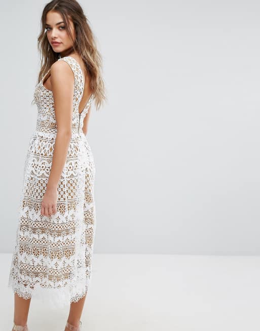 Boohoo white dress on sale lace