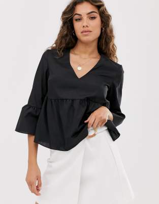 v neck smock