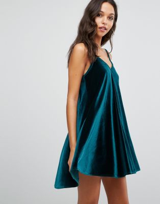 boohoo green velvet dress