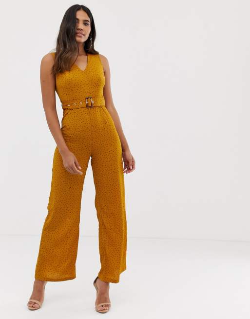 Boohoo store mustard jumpsuit