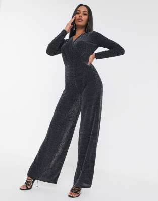 shimmer jumpsuit long sleeve