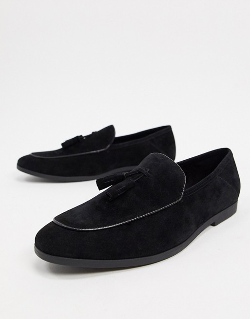 boohooMAN apron loafer in black