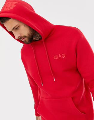 boohooman red hoodie