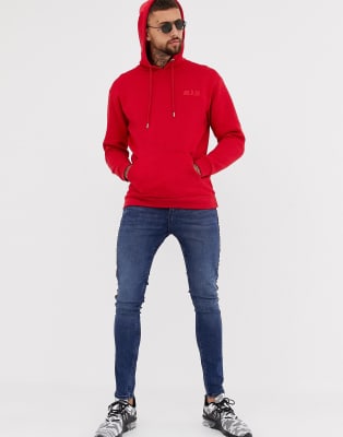 boohooman red hoodie