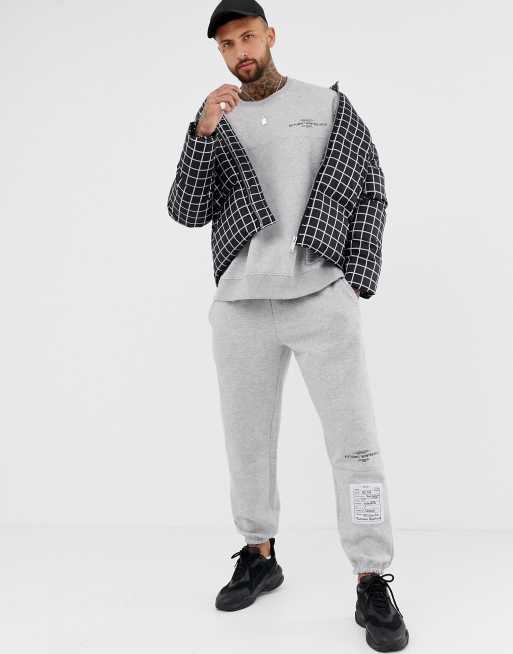 Boohooman joggers grey hot sale