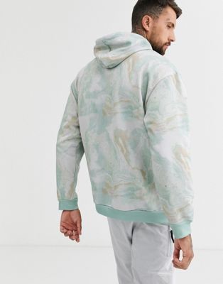 marble print hoodie