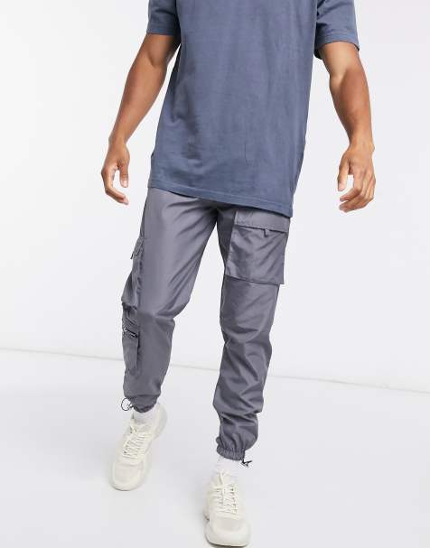 boohooman cargo pants grey