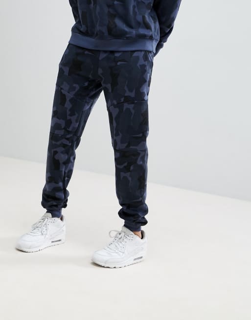 boohooMAN Surv tement camouflage Bleu marine ASOS