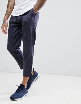 navy cropped joggers